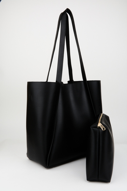 Women's Kangaroo Black Puppy Foldable Suede Soft Leather Large Size Shopper Bag