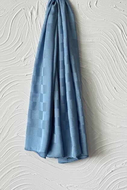 Orijinal Için Violescarf Tercih Ediniz. Italyan Jakar Dama Desen Şal Indigo
