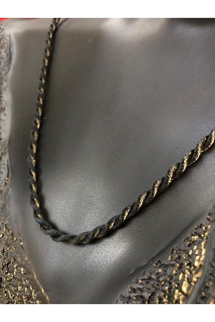 Black Color Rope All Kinds of Necklace Inserted End Part Brass Lock Part Steel Necklace