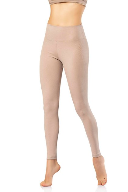 Women's High Waist Diverging Fabric Ribbed Long Leggings