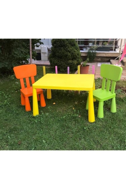 Sarı Mammut Çocuk Masası Ve 2 Sandalye