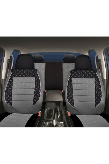 Fiat Tofaş Şahin Gofraj Universal Oto Koltuk Kılıfı Oto Araç Kılıf Tam Set Gri