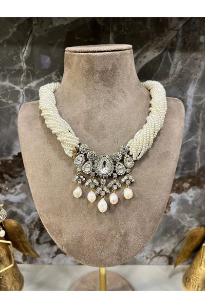 Elmas Montür Kum Inci Tasarım Hürrem Sultan Modeli Bronz Meteryal Kolye