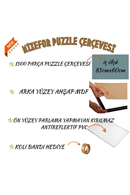mixefor 1500 Parça Puzzle Çerçevesi Ölçü 85cm x 60cm - Fiyatı