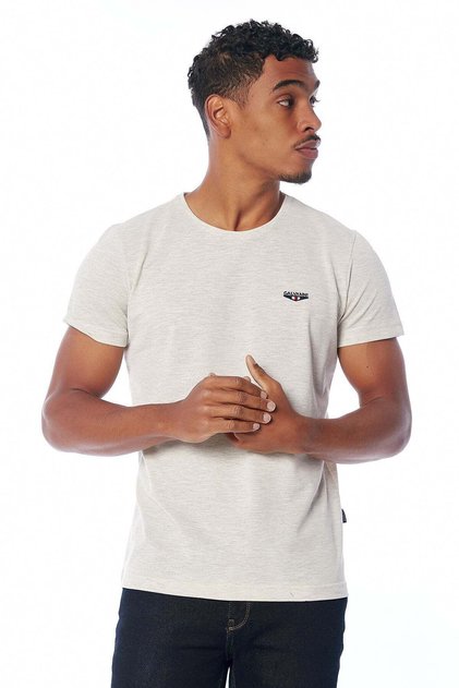 Erkek Gri T-shırt - Rave Grey Melange Multi
