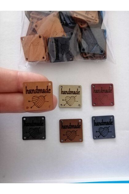 100 Pieces Leather Knitting And Hobby Handmade Labels (mixed Color - Square Model)