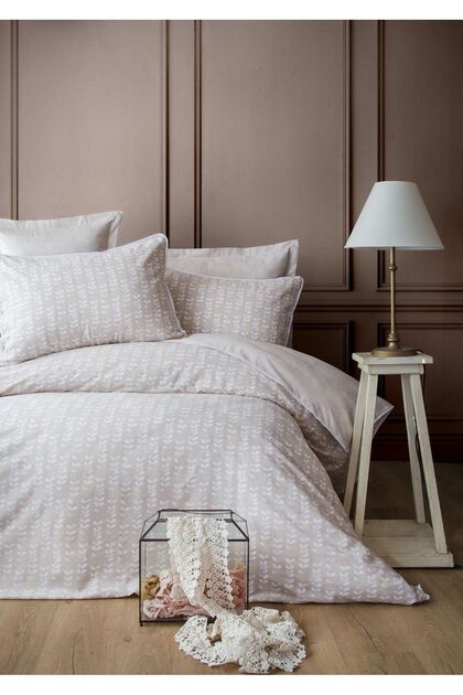 Crepier Set Nancy Beige Double 100% Cotton Crepe Bedding Set