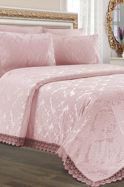 Jacquard Chenille Bedspread Powder