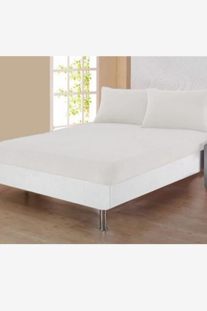 Combed Cotton Single Elastic Sheet White