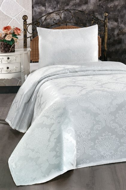 Jacquard Chenille Single Bedspread Cream