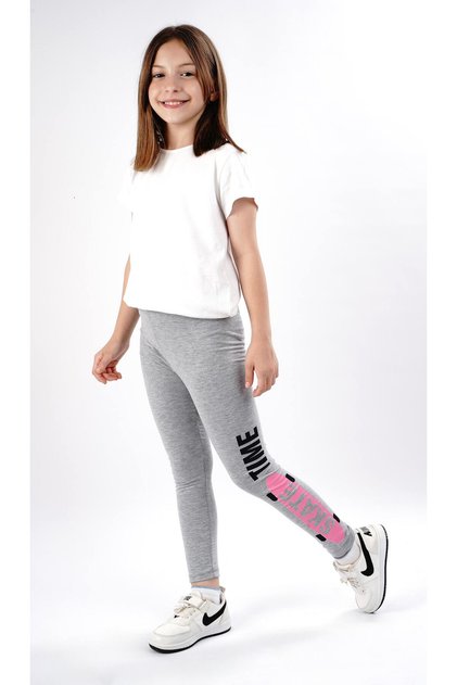 Girls' Tights Cotton Lycra Long Tights Gray