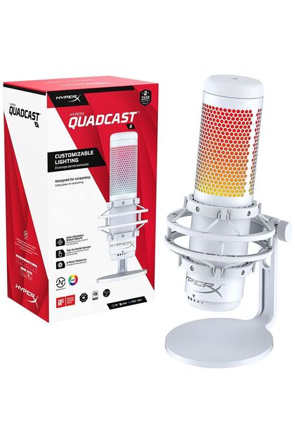 HyperX Quadcast S Rgb (BEYAZ) Oyuncu Gaming Yayıncı Mikrofonu
