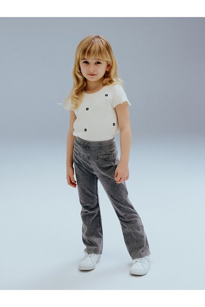 Basic Baby Girl Tights Trousers with Elastic Waist