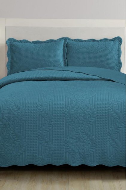 Sevda Micro Soft Double Bedspread Green