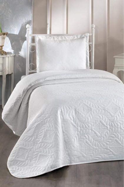 Ultrasonic Quilted Single Bedspread Cream