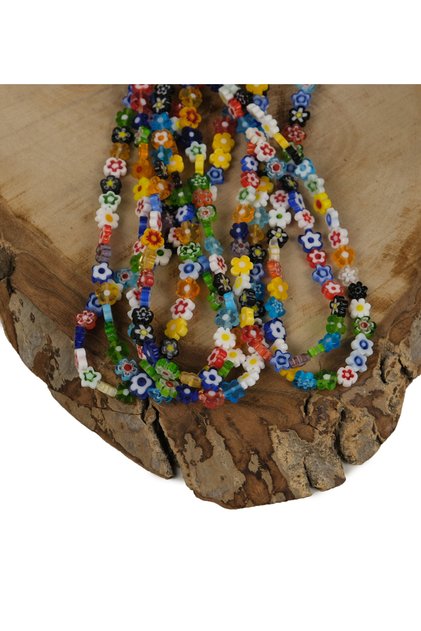 Murano Flower Patterned Glass Beads