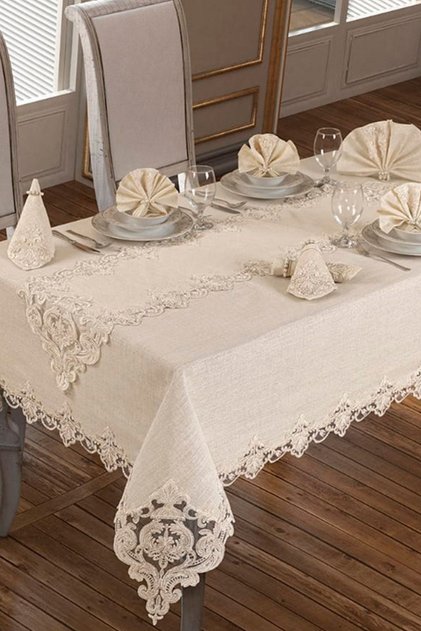 Tablecloth 26-Piece Cream