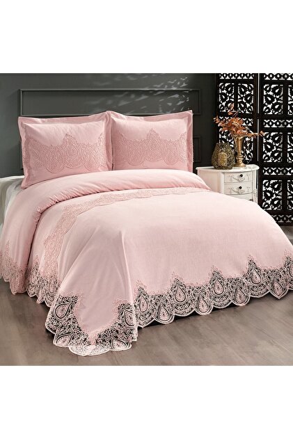 Solinas Collection Clara Dantelli Şönil Pike Çift Kişilik Yatak