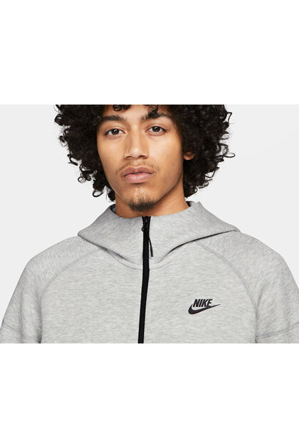 Nike Erkek Günlük Ceket M Nk Tch Flc Fz Wr Hoodie FB7921-063 Gri