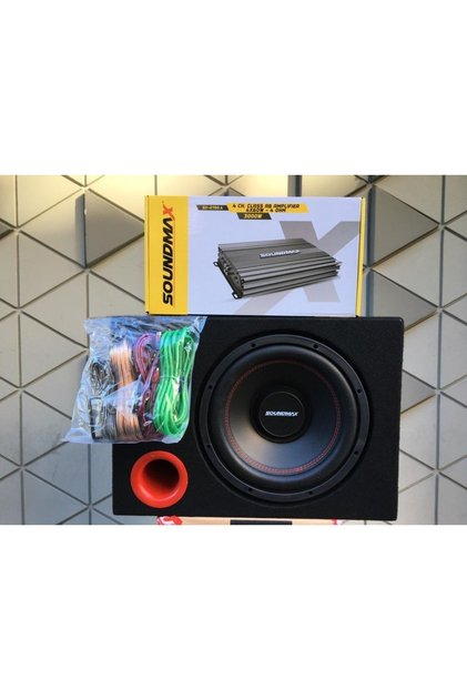 Sx-fc12 1500w 30 Cm Kabinli Subwoofer Bas 3000w 4 Kanal Amfi Kablo Tk.