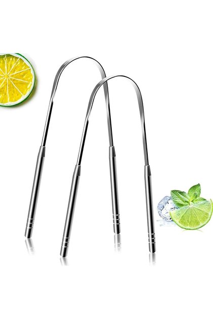 Stainless Steel Metal Tongue Cleaning Apparatus Yoga Tongue Scraping Stick Scraper Scraper 1 Piece