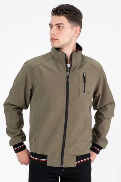 Khaki Shirt Lined Water and Windproof Seasonal Ribbed Men's Coat