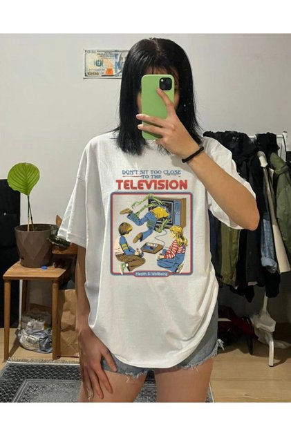 Unisex Oversize Dtf Baskılı beyaz