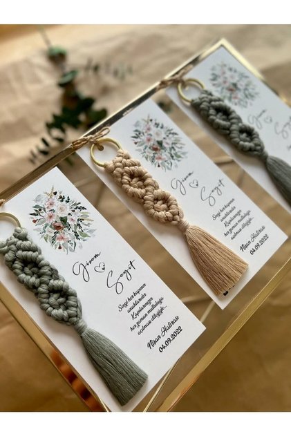 Breloc Cadou pentru Bebeluş Henna Logodnă Nuntă Macrame 30 Bucăţi