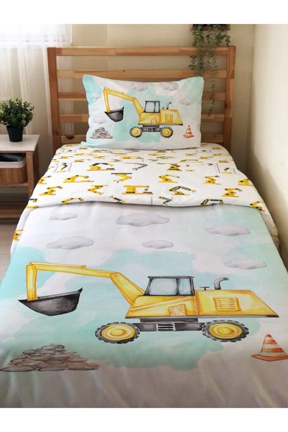 Double Sided Business Machine Patterned Bed Sheetless 2-Piece Set Printed Single Duvet Cover Set