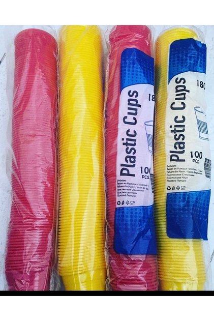 300 Lü Renkli Bardak Kalın 3 Lü Paket