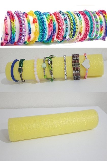 Bileklik Bilezik Tutucu Düzenleyici Strafor Organizer Renkli Lastik Bileklik Loom Standı 30 Cm