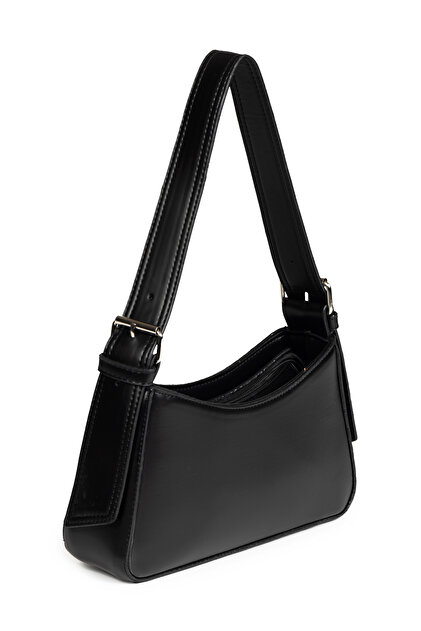 macharelbasic Black Eyed Lined Women's Baguette Bag With Strap