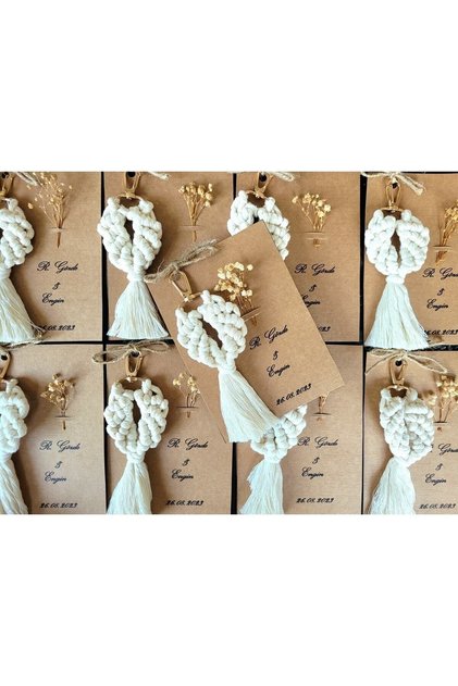 Macrame Keychain 10 Pieces Flowers Wedding Engagement Special Occasions