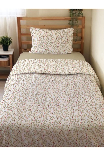 Double-Sided New Year Special Kokina Patterned Sheetless Set of 2, Printed Single Duvet Cover Sets