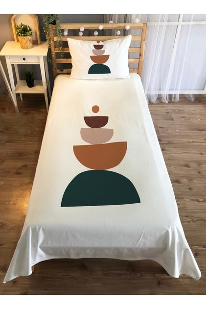 Single White Velvet Bedspread - Geometric Patterned