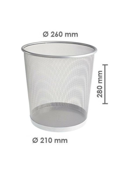 Çöp Kovası Metal Perfore Gri