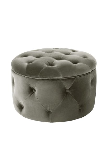 Duru Oval Puf Gri Sandıklı