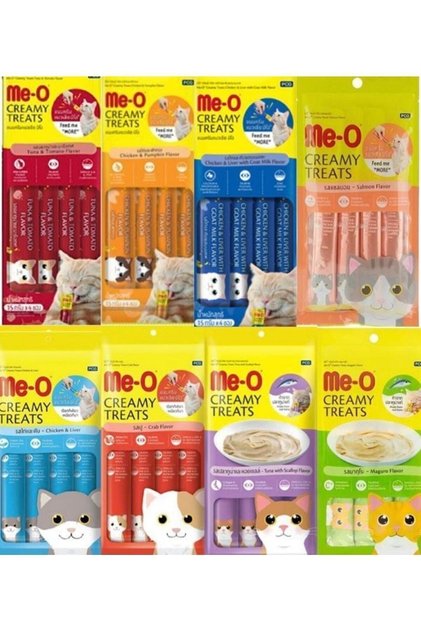 Meo Creamy Treats 8 Li Karma Paket 4x15 gr Ek Besin Ve Kedi Ödülü Toplam 480 gr