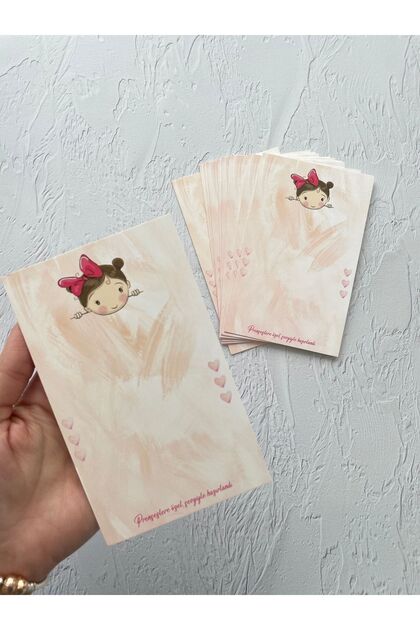 Buckle Card Total 30 Pieces - Little Girl Themed 9.5-15 Cm. Size