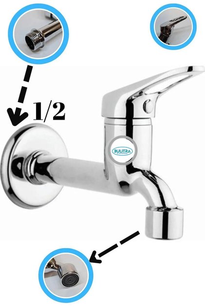Long Faucet with On/Off Aerator, Suitable for Toilet, Garden, Balcony, Sink, WC, High Quality Brass.