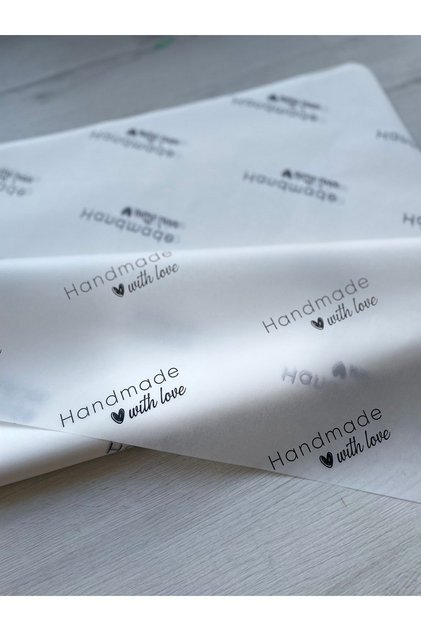 Handmade With Love Themed Printed Pelur Paper - 30 Pieces