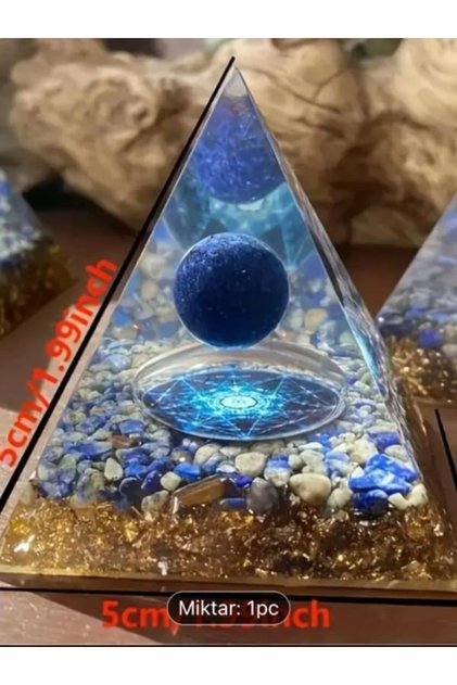 Orgon Piramidi Lapis Lazuli Piramit Doğal orgon Meditasyon