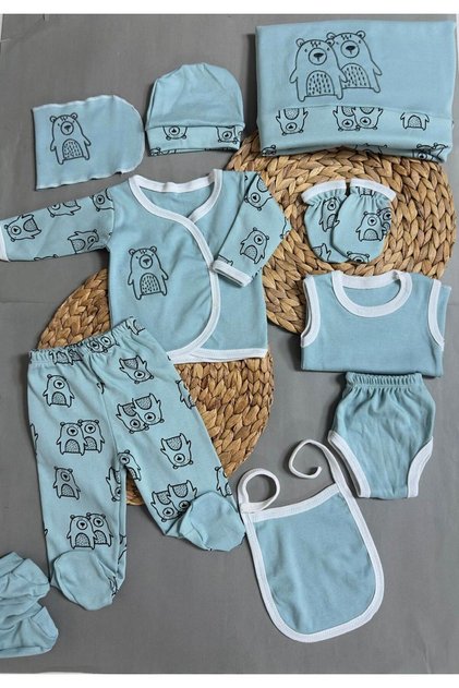 Cotton 10-Pack Hospital Release Embroidered Patterned Newborn Set
