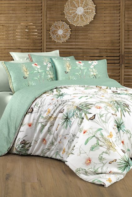 Green King Size Felina Duvet Cover Set - 100% Cotton Lyocell