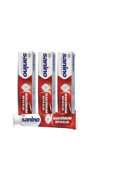 Maximum Whiteness Sanino Toothpaste 3 Pieces 75 Ml - Effective Whiteness RENEWED FORMULA