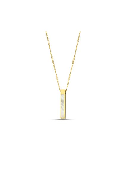 Gold Steel Bar Necklace PS3656
