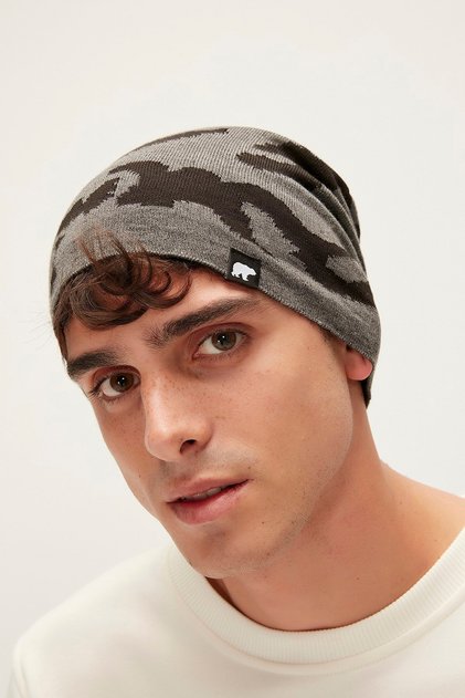 Unisex Black Camo Simple Beret 18.02.04.003raven