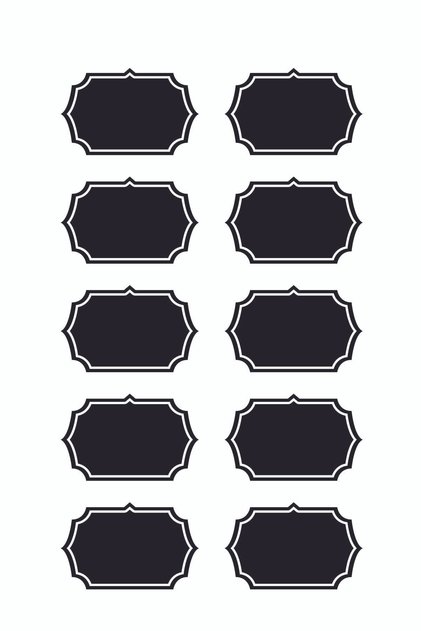 Removable, Rewritable Black Price Tags from PVC, PVC Chalkboards, 8 Cm X 12 Cm