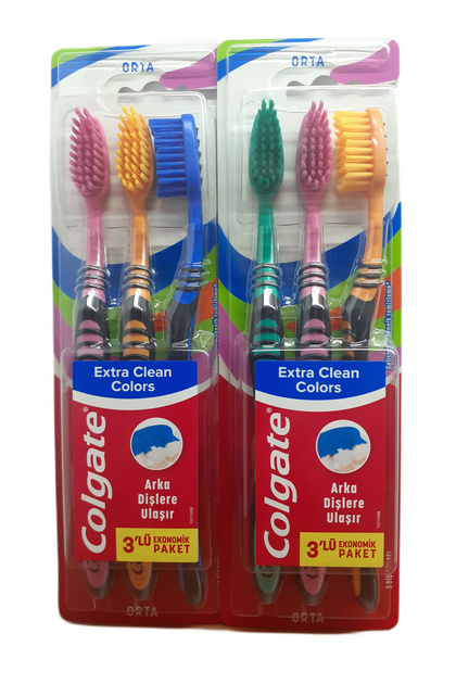 EXTRA CLEAN COLORS 3 LÜ EKONOMİK PAKET DİŞ FIRÇASI X 2 ADET