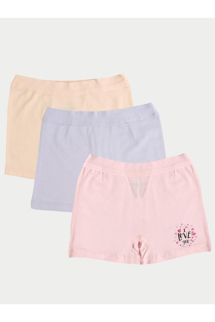 3-Pack Girls' Cotton Bonjour Mixed Boxer Shorts